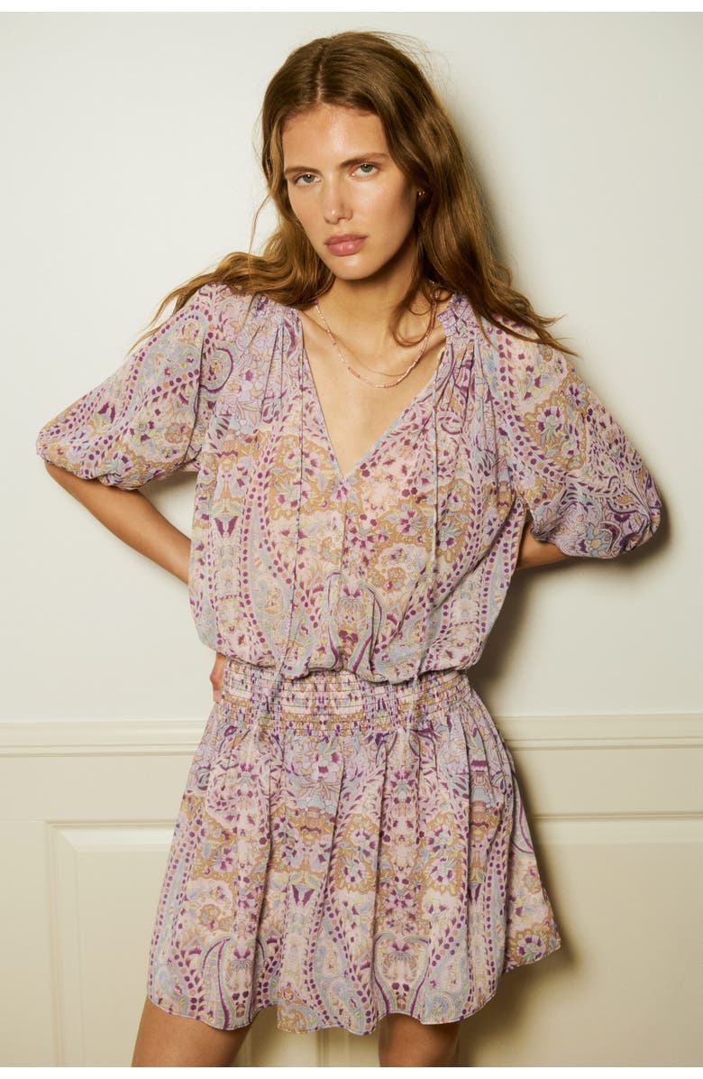 H&M Oversized tunic dress, Alternate, color, Light Pink/Patterned