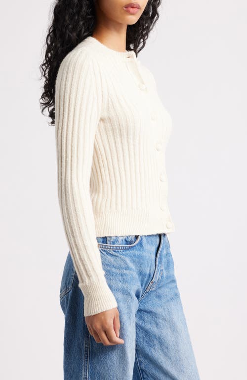 Madewell Rib Cotton & Merino Wool Blend Cardigan In Brown