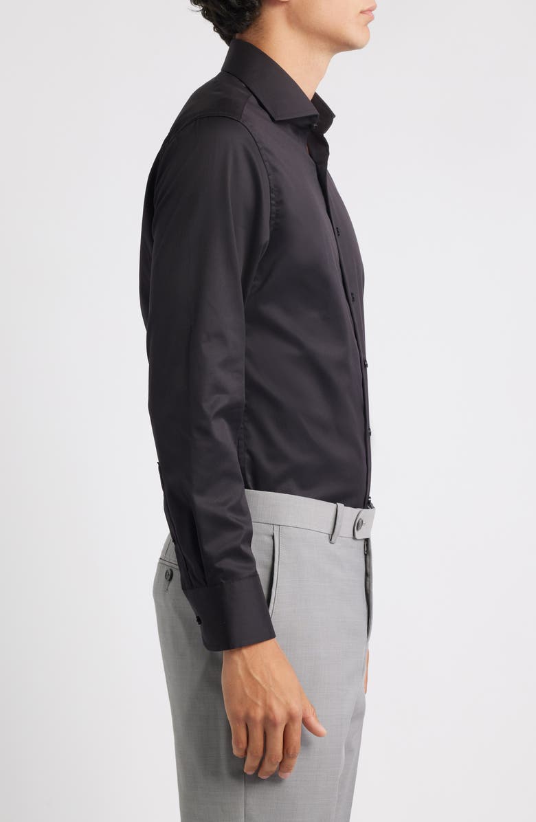 1863 by Eterna Luxury Slim Fit Non-Iron Dress Shirt, Alternate, color, Black