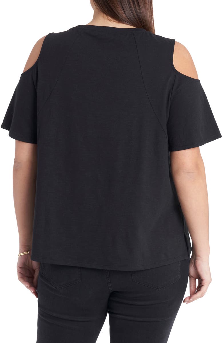Vince Camuto Short Sleeve Cold Shoulder Top, Alternate, color, 