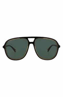 Gucci 57mm Aviator Sunglasses