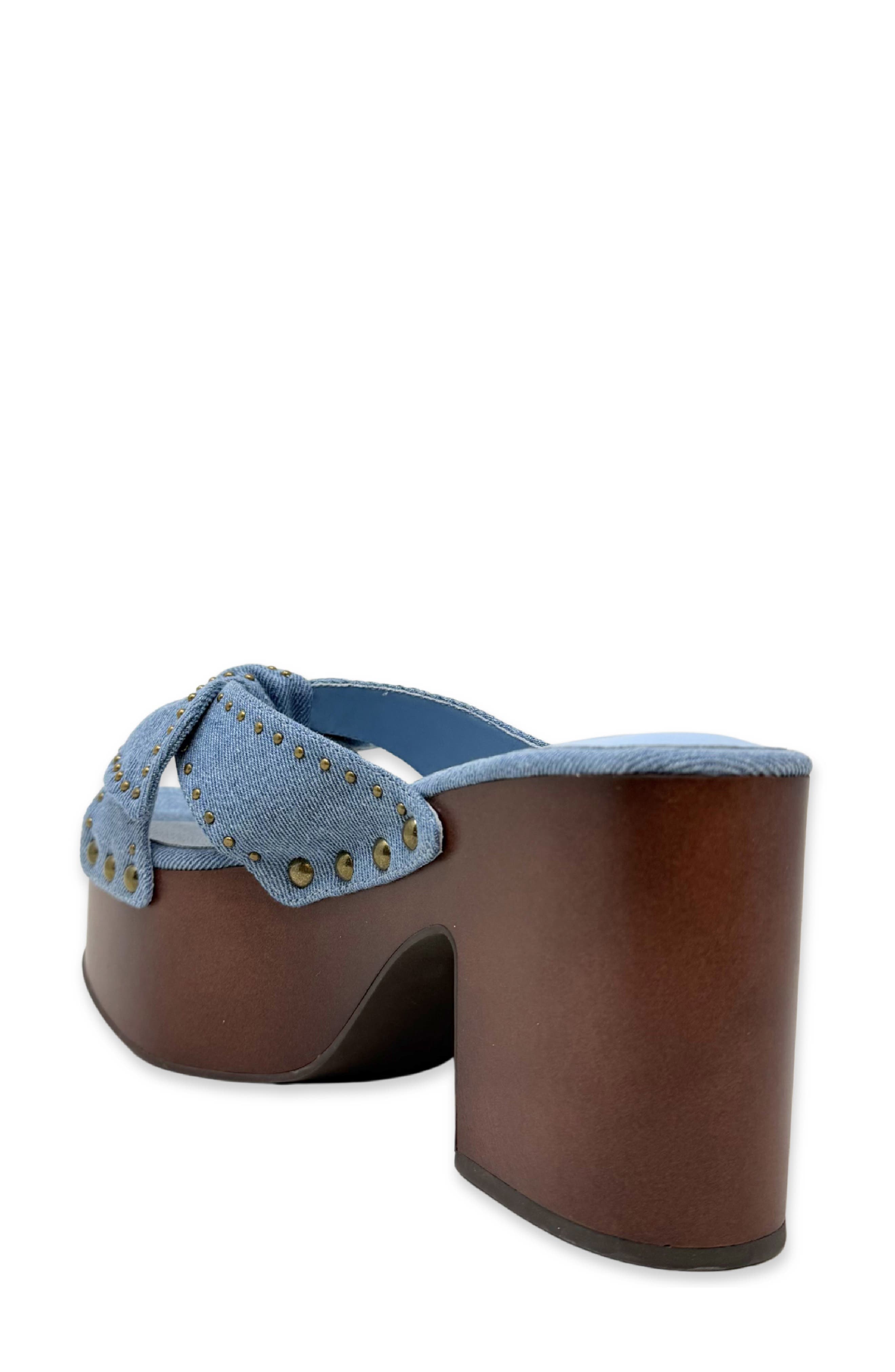 Eliza Platform Slide Sandal, Alternate, color, DENIM