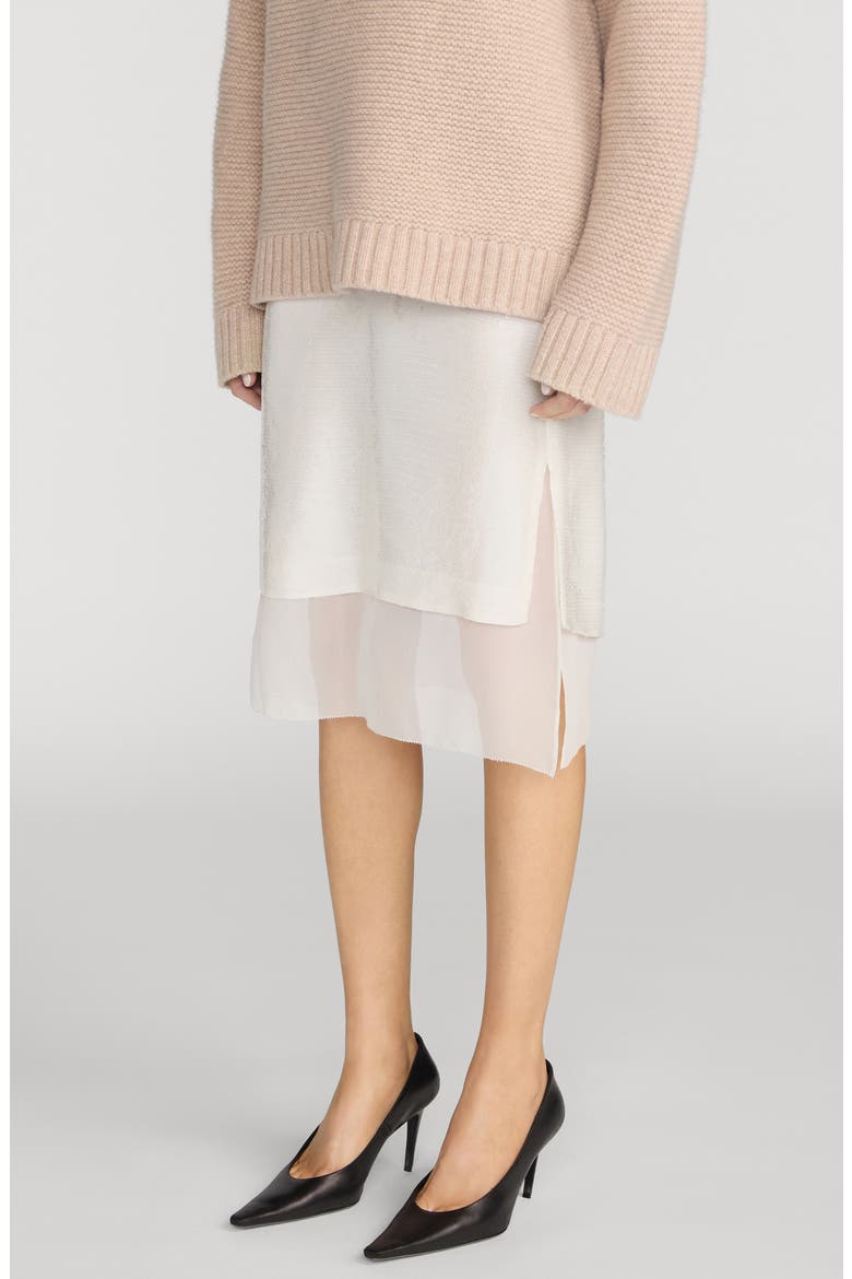The Sequin Starlight Silk Midi Skirt, Alternate, color, CREAM