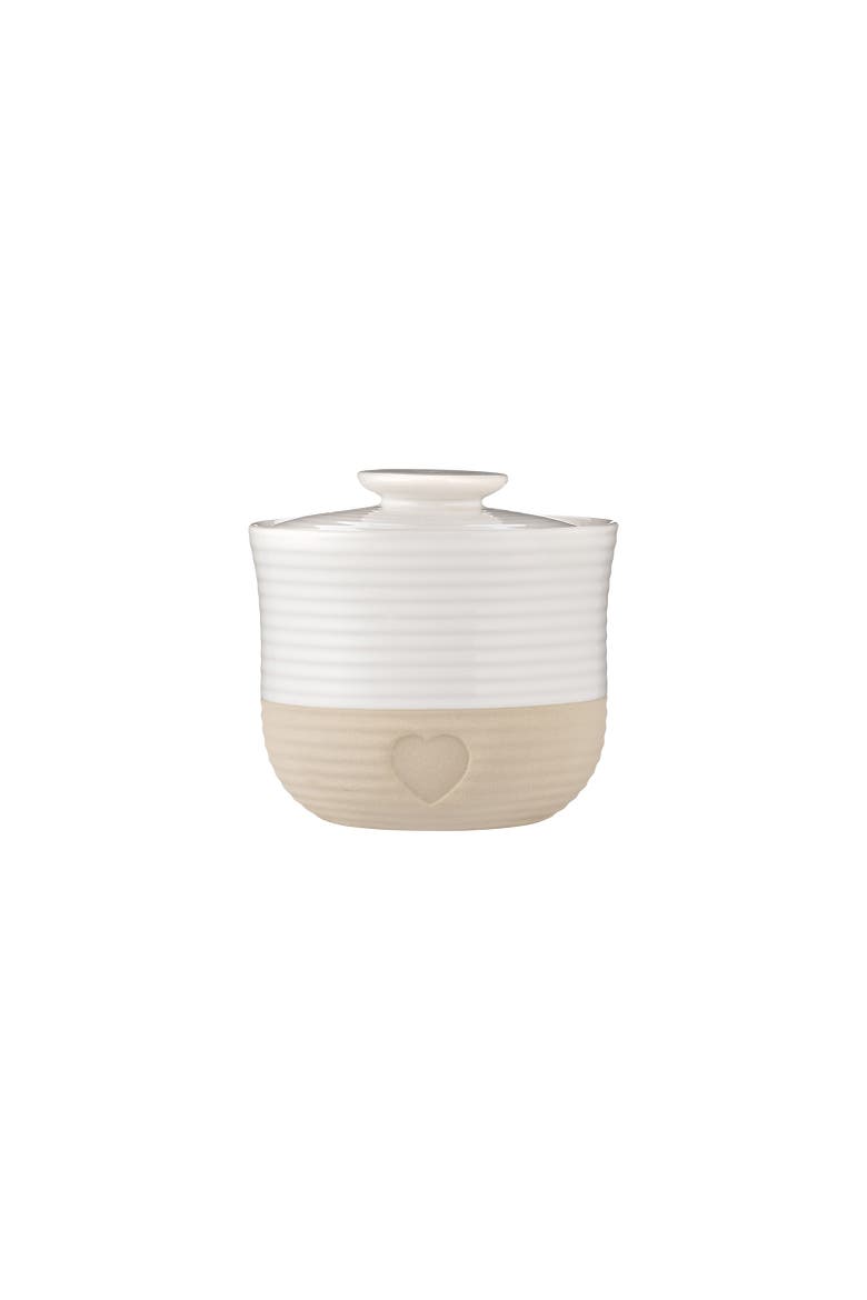 Rustic Charm Storage Jar, 700ml Airtight Stoneware Jar, Provincial Design, Main, color, Beige
