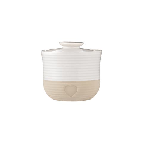 Rustic Charm Storage Jar, 700ml Airtight Stoneware Jar, Provincial Design