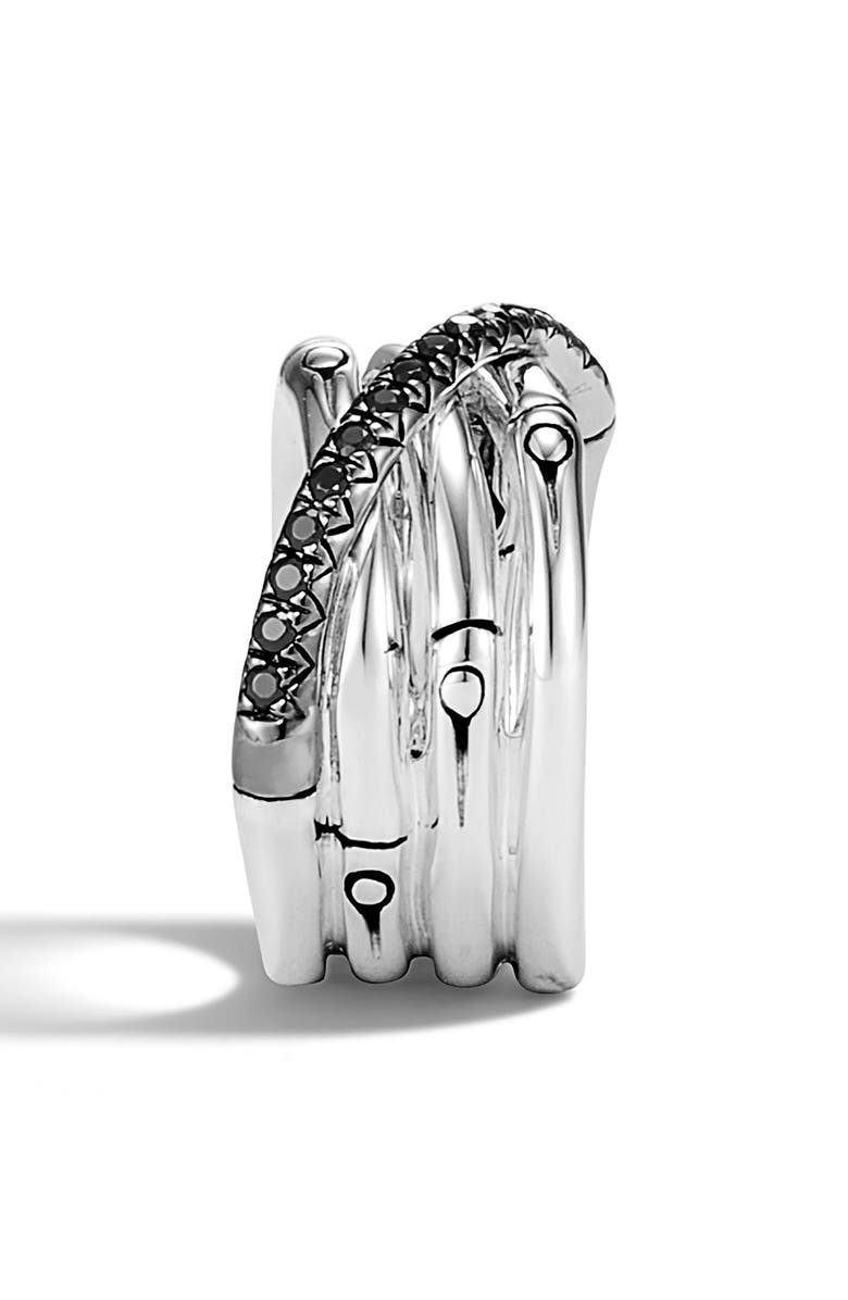 John Hardy Bamboo Black Sapphire & Spinel Ring, Alternate, color, 