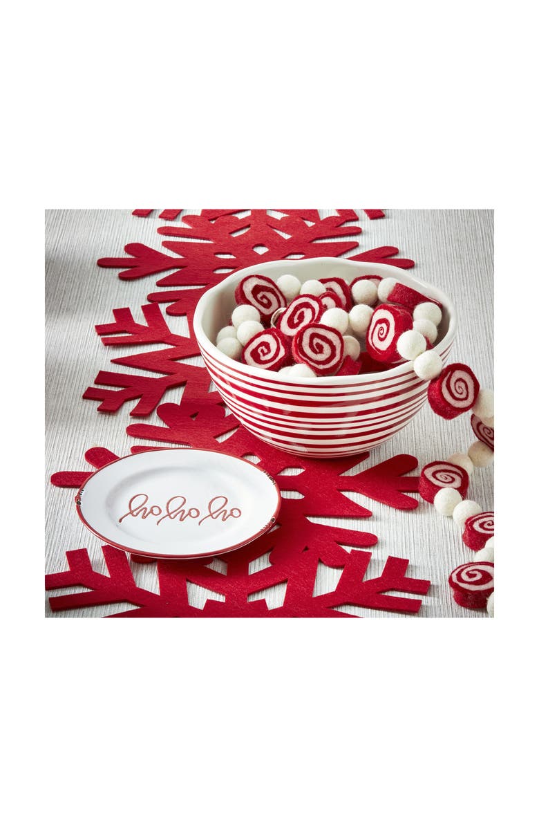 tag Ho Ho Ho Christmas Appetizer Plate Multicolor Ceramic, Alternate, color, Multicolored