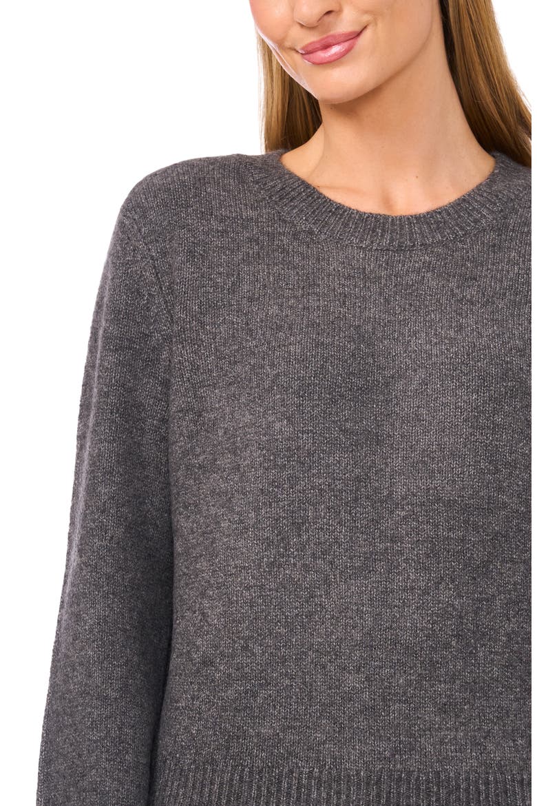 Ruffle Cuff Sweater, Alternate, color, MEDIUM HEATHER GREY