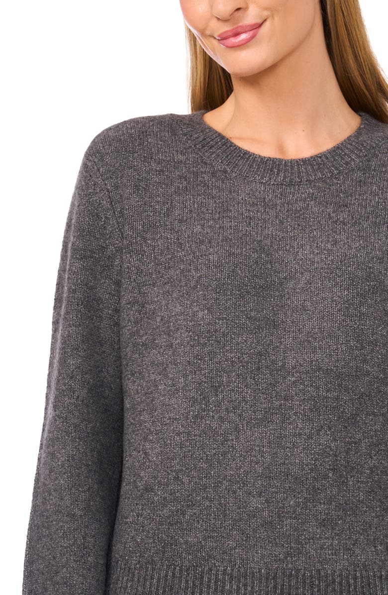 CeCe Ruffle Cuff Sweater, Alternate, color, Medium Heather Grey