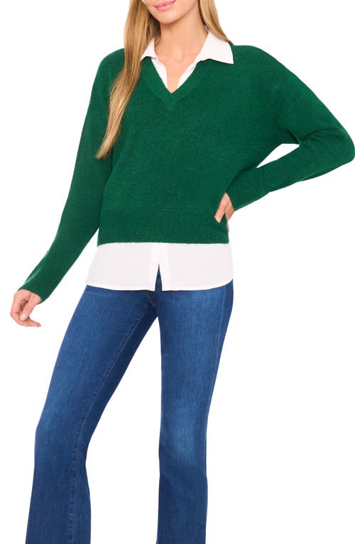 Halogenr Halogen(r) Layered Look Sweater In Green