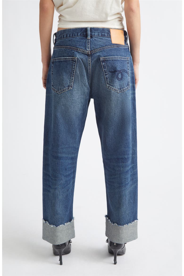 Cuffed X-Boyfriend Jeans, Alternate, color, CASLON SELVEDGE BLUE