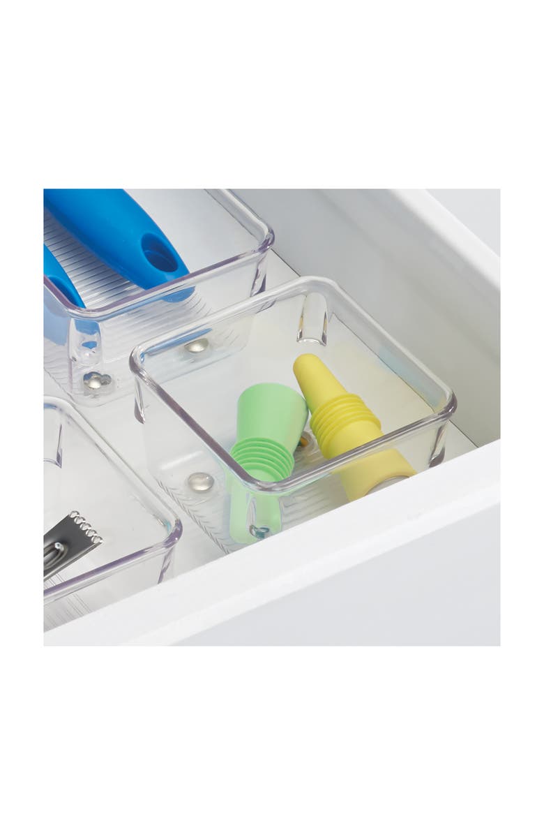 iDesign Drawer Organizer Bins - Set of 6 - Clear, Alternate, color, Clear