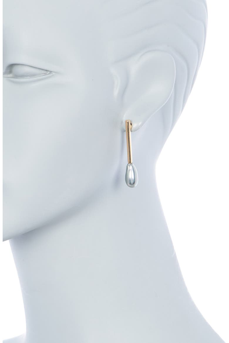 Pearlescent Droplet Stick Earrings, Alternate, color, GREY- GOLD