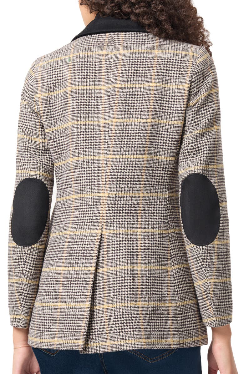 Jones New York Plaid Elbow Patch Blazer, Alternate, color, 