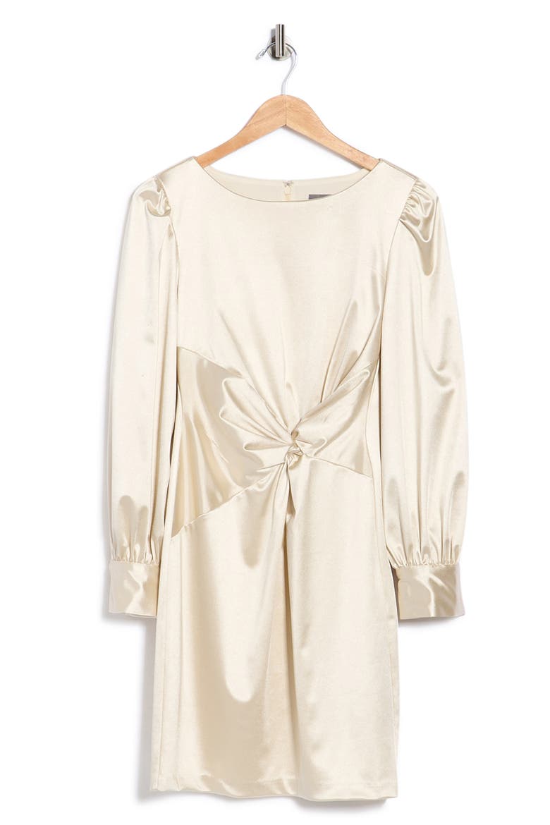 Front Twist Long Sleeve Dress, Alternate, color, GOLD