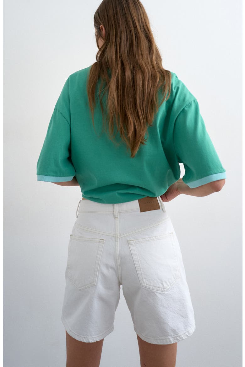 Editor Mid Rise Denim Shorts, Alternate, color, WHITE