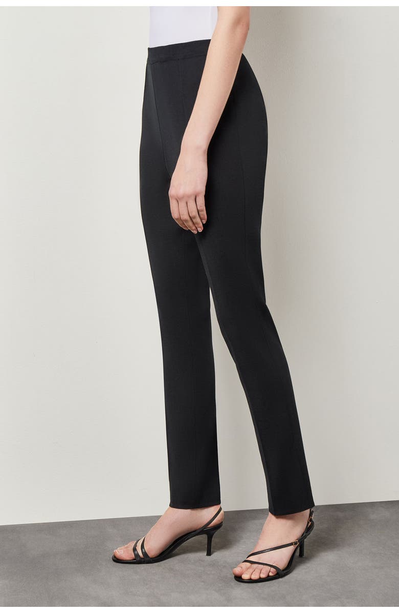 Ming Wang Knit Slim-Leg Pants, Alternate, color, Black