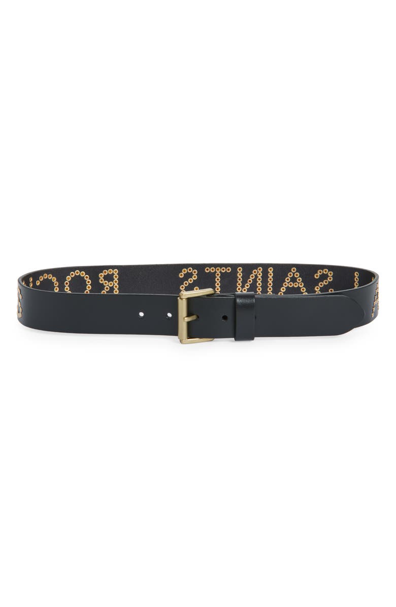 AllSaints Logo Rocks Studded Belt, Main, color,