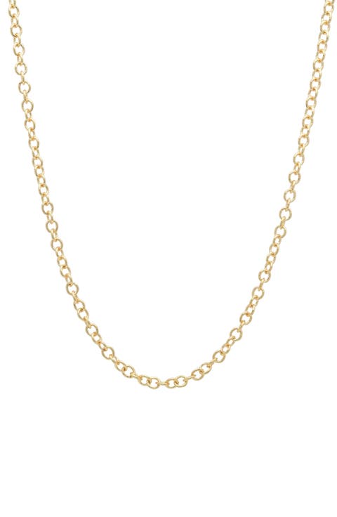 18k Gold Rollo Chain Necklace