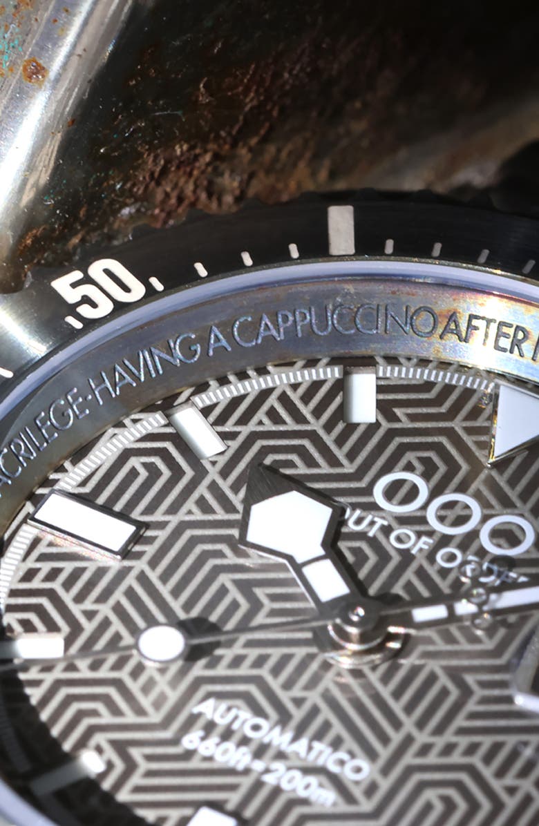 OUT OF ORDER Diverissimo Azteco Automatic Bracelet Watch, 42mm, Alternate, color, Azteco Sand