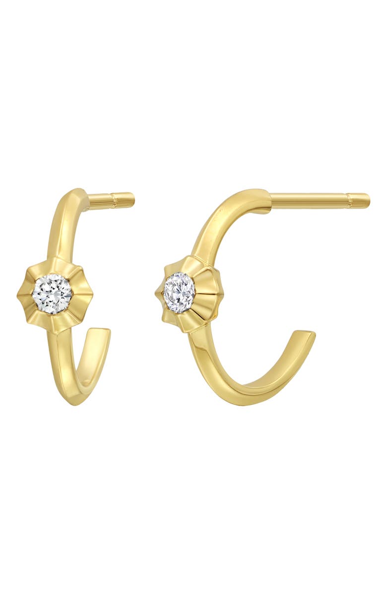 Bony Levy Monaco Diamond Hoop Earrings, Main, color, 18K Yellow Gold