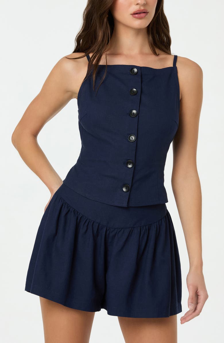 ASTR the Label Boat Neck Button-Up Camisole, Alternate, color, Navy