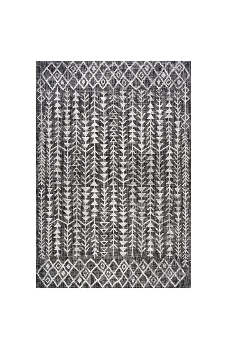 JONATHAN Y Tokay Bohemian Geometric Indoor/Outdoor Area Rug, Main, color, Black/Ivory