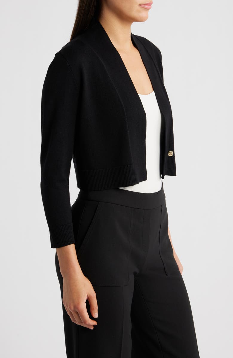 Anne Klein Kissing Front Shrug, Alternate, color, Anne Black