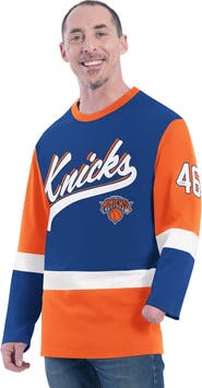 G-III SPORTS BY CARL BANKS Men's G-III Sports by Carl Banks Blue New York Knicks Adaptive Rugby Long Sleeve Top