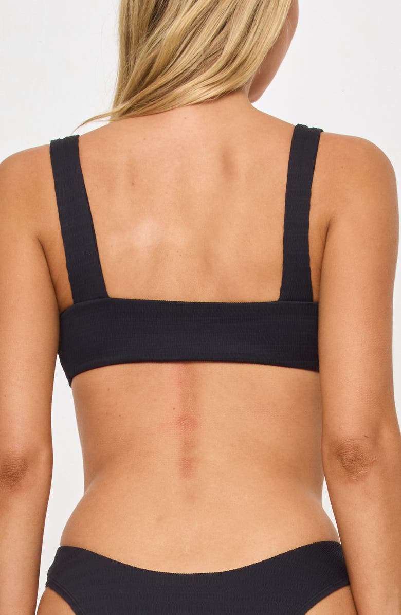 LSPACE Willow Pucker Textured Bikini Top, Alternate, color, Black