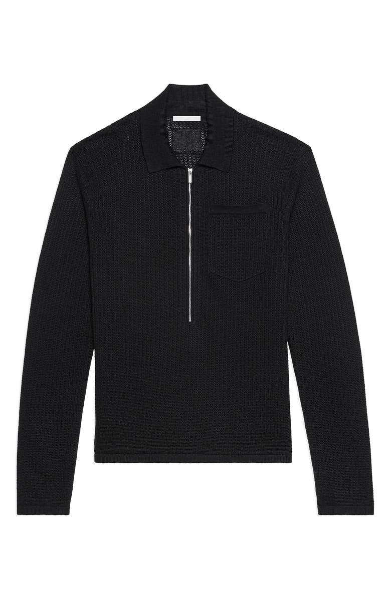 Helmut Lang Half Zip Linen Sweater, Alternate, color, Black - 001