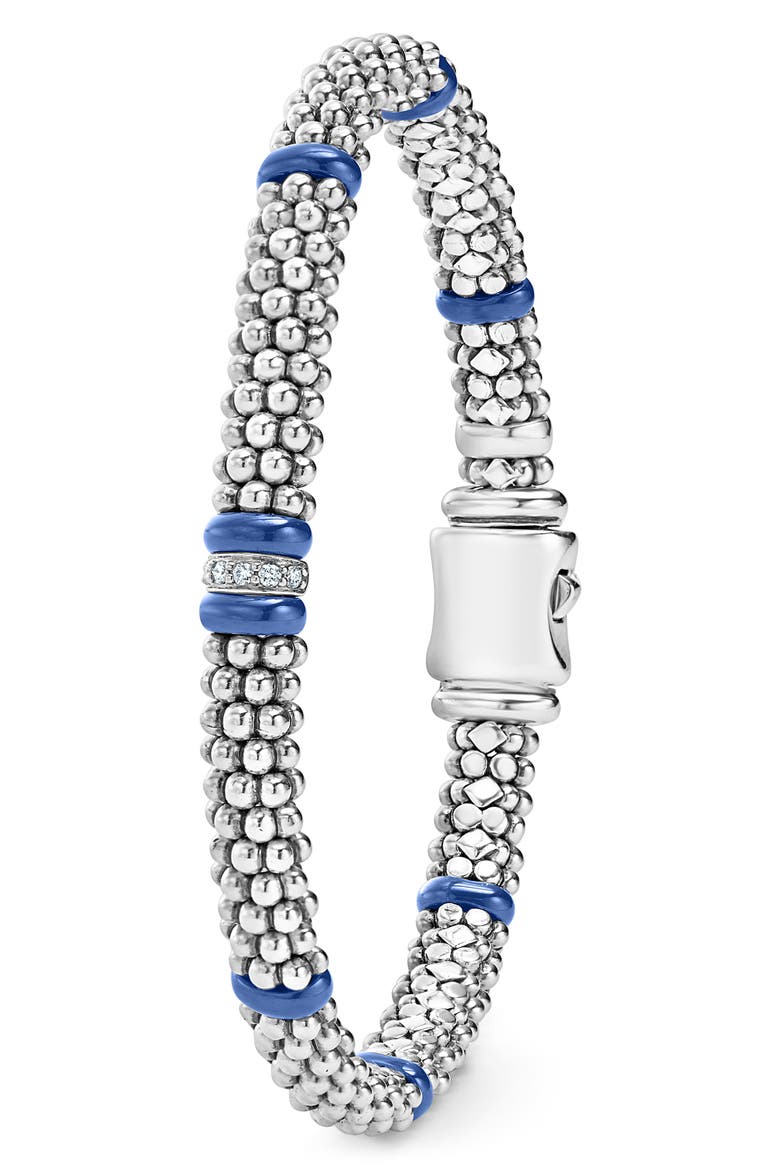 Blue Caviar Diamond & Ceramic Station Rope Bracelet, Alternate, color, MARINE