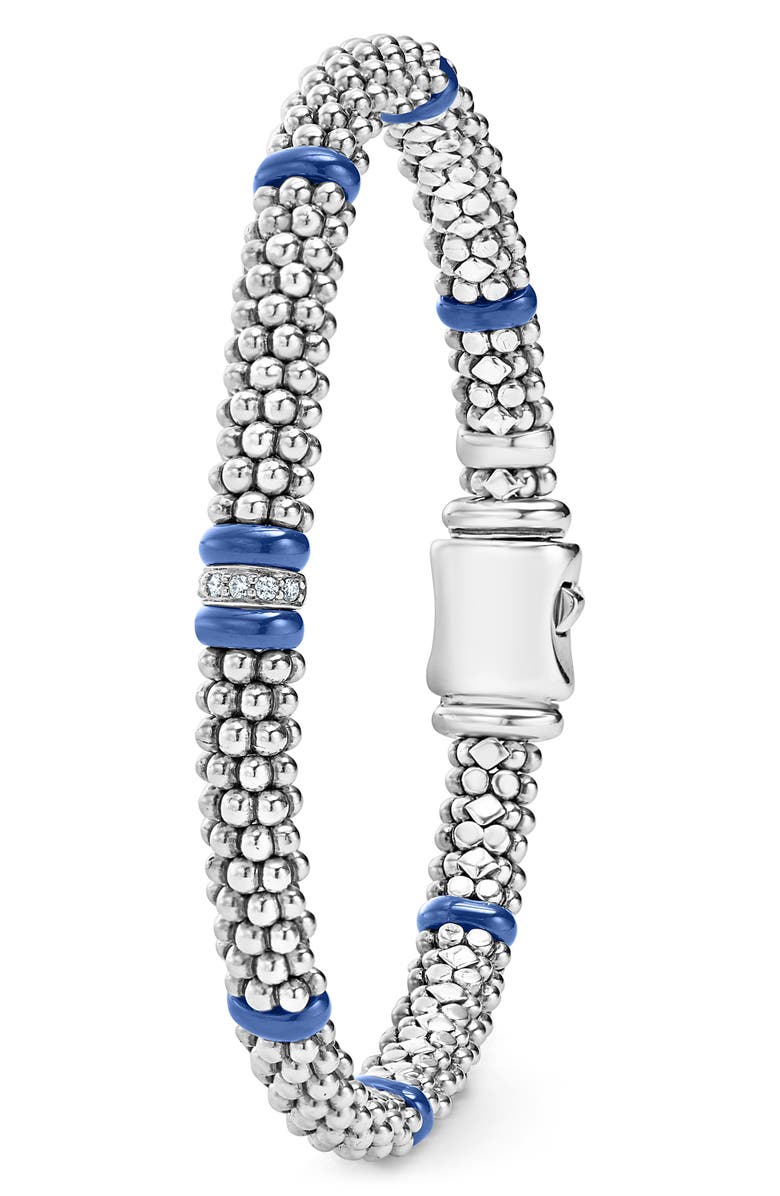 LAGOS Blue Caviar Diamond & Ceramic Station Rope Bracelet, Alternate, color, Marine