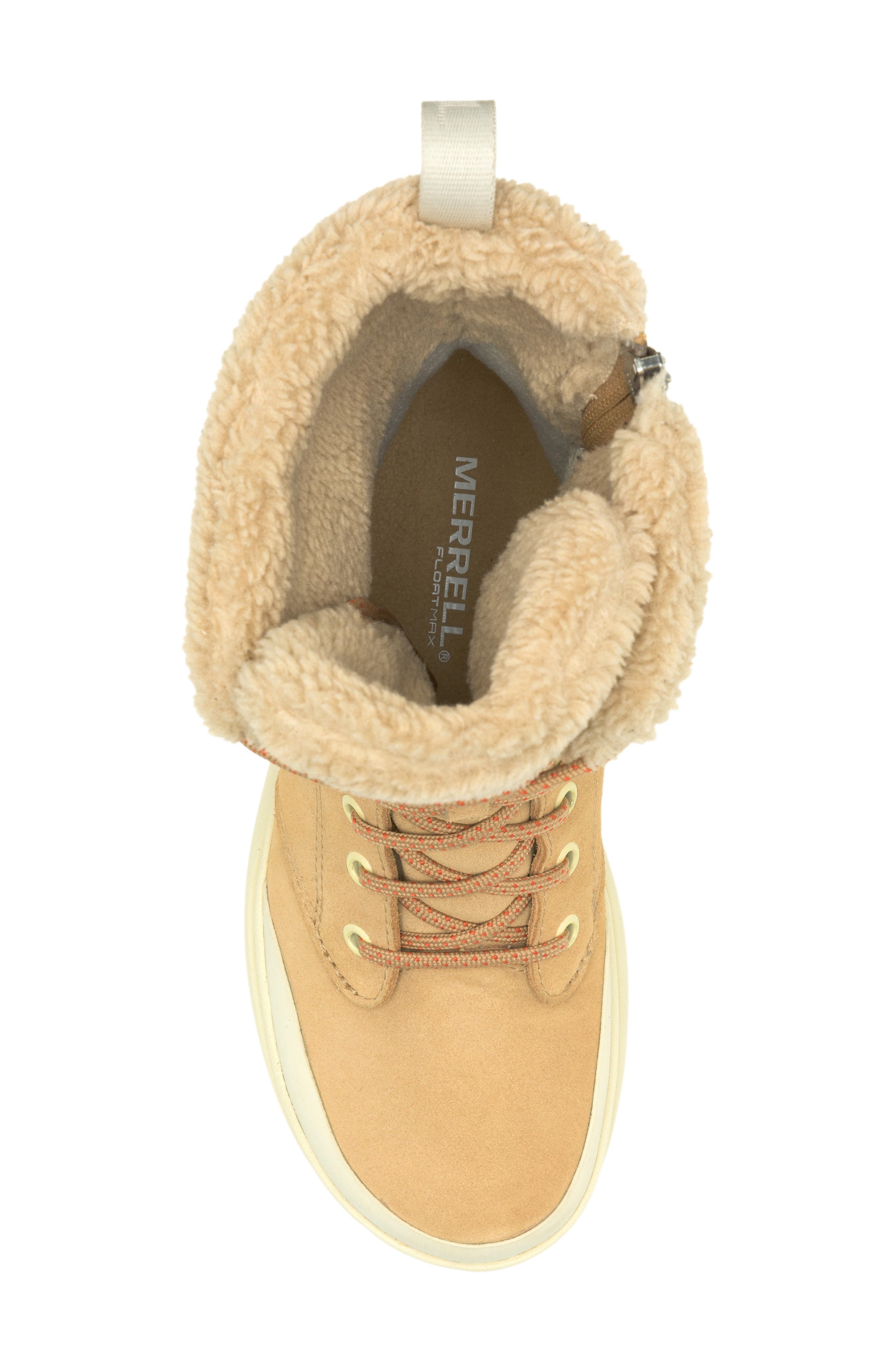 Merrell Marquette Thermo Waterproof Faux Shearling Lined Boot, Alternate, color, Tan