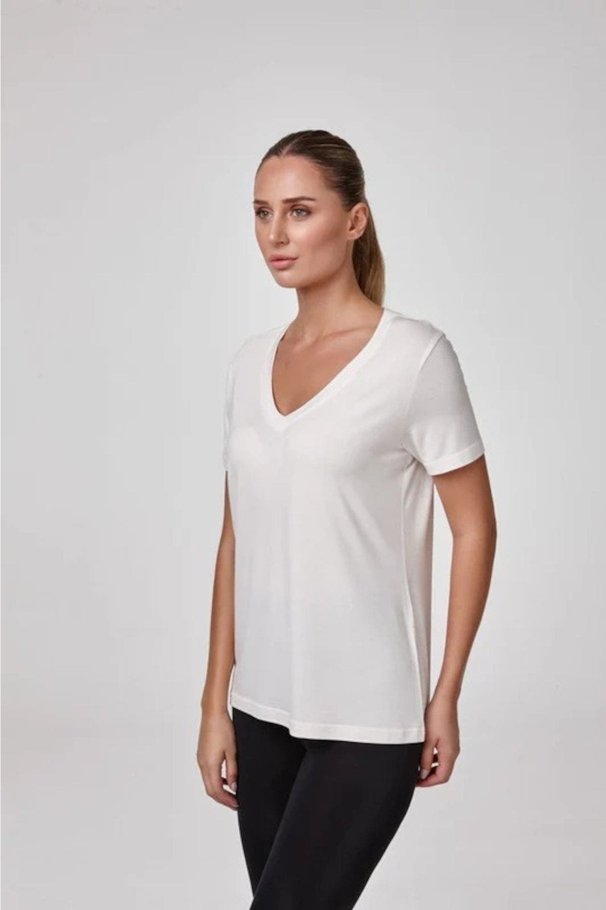 Alaia Deep V-neck Ultra Soft Modal T-shirt - image 3