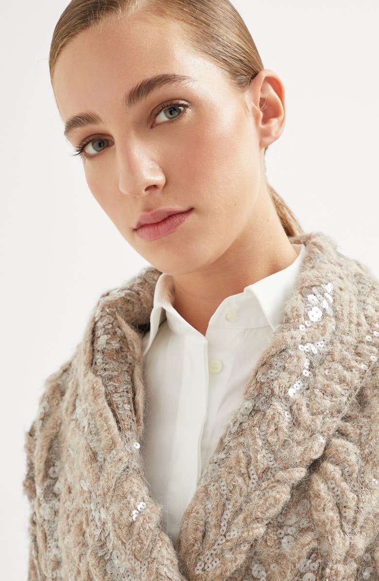 Brunello Cucinelli Dazzling Embroidery cardigan, Alternate, color, 