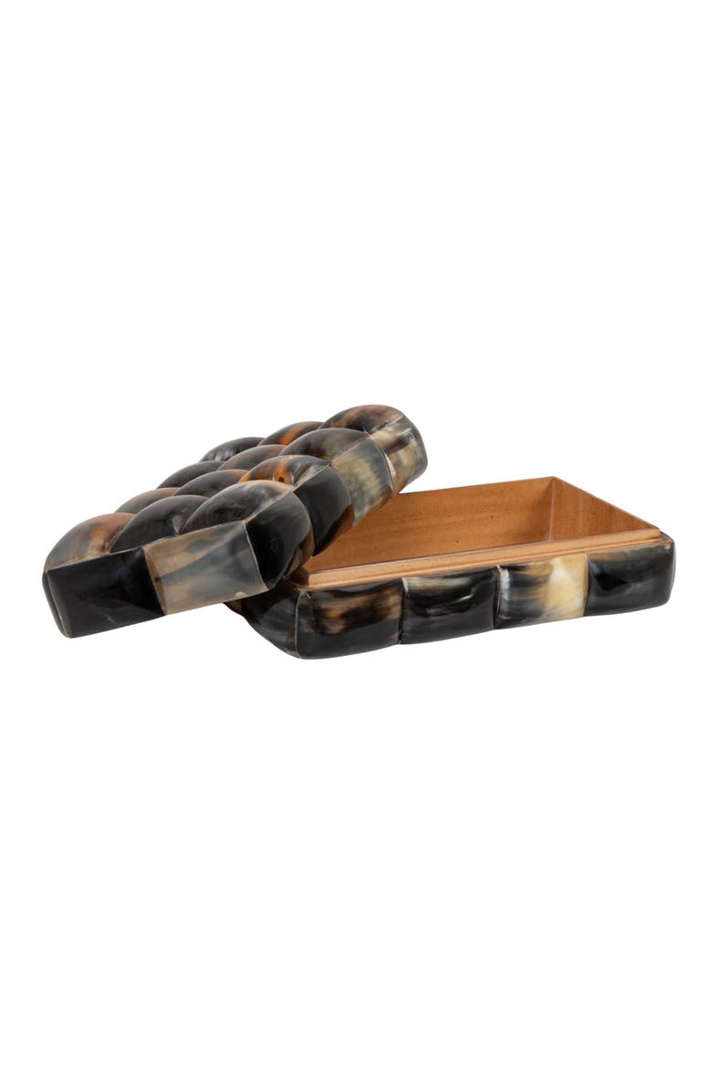 Decorative Horn Bubble Storage Box, Black and Brown, Alternate, color, Black