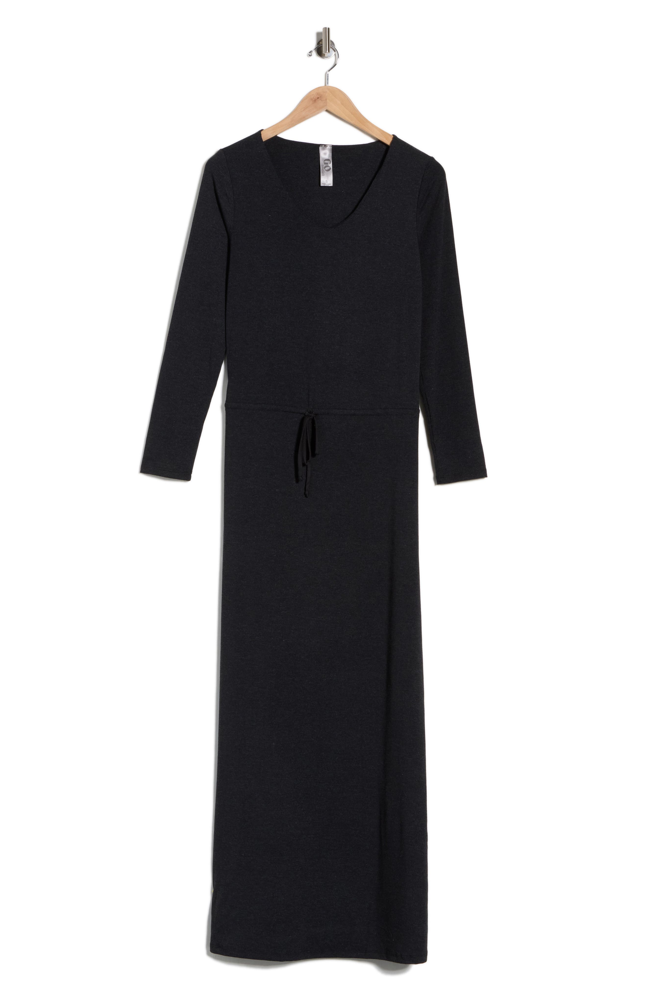GO COUTURE Long Sleeve Tie Waist Maxi Dress