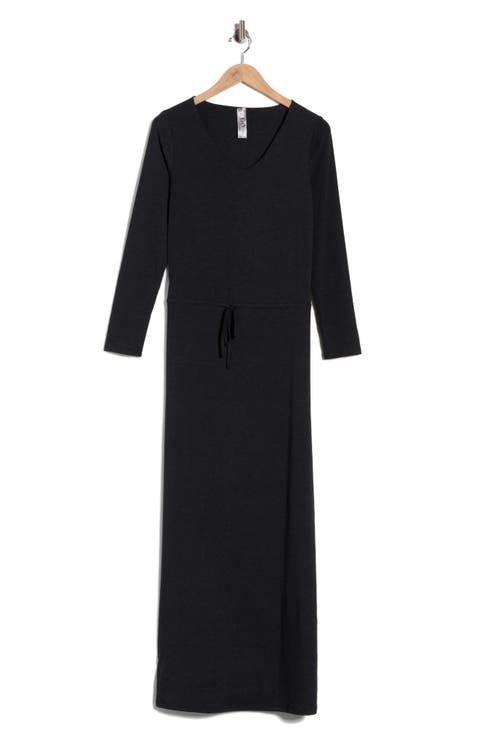 Long Sleeve Tie Waist Maxi Dress