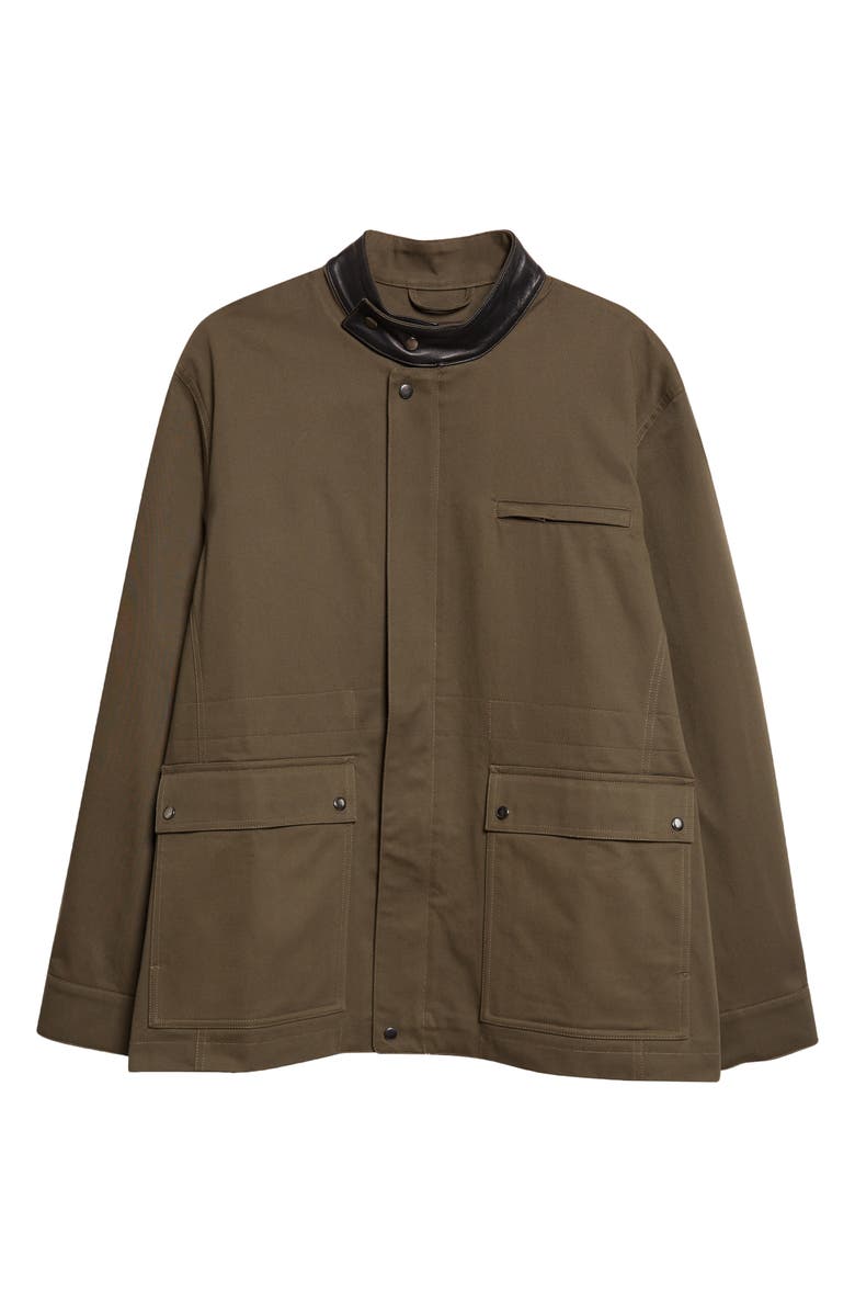Wales Bonner Vision Cotton Field Jacket, Main, color, Olive / Black