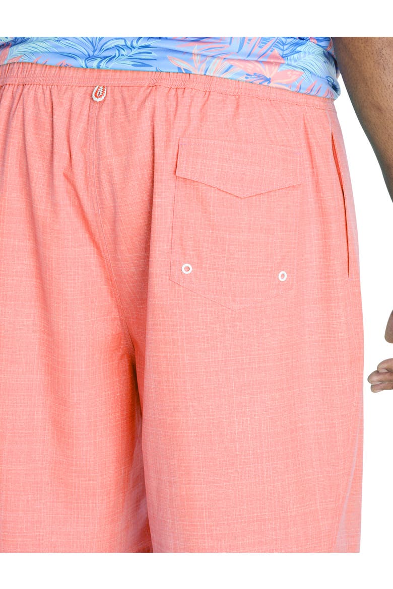 Big & Tall Crosshatched Swim Trunks, Alternate, color, TEA ROSE
