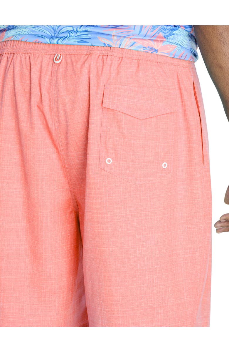 Harbor Bay by DXL Big & Tall Crosshatched Swim Trunks, Alternate, color, Tea Rose