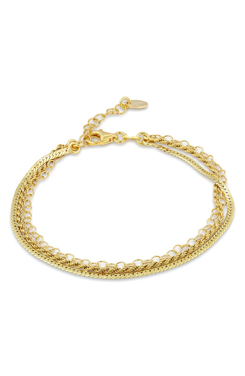 SAVVY CIE JEWELS Mixed Chain Bracelet, Main, color, Yellow Gold Plate