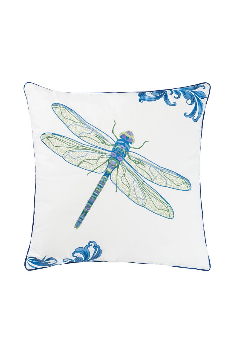 Blue Dragonfly Indoor/Outdoor Decorative Accent Throw Pillow, Main, color, Blue