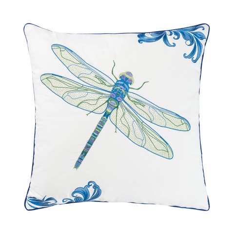 Blue Dragonfly Indoor/Outdoor Decorative Accent Throw Pillow