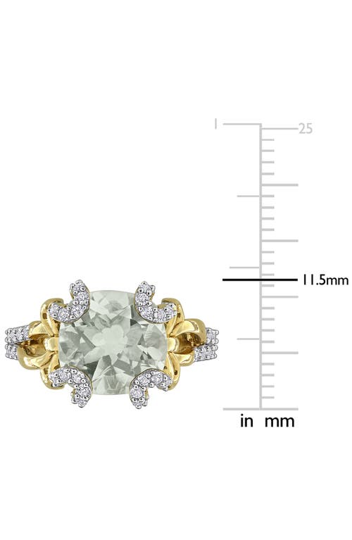 Delmar Green Quartz & White Topaz Ring In Green