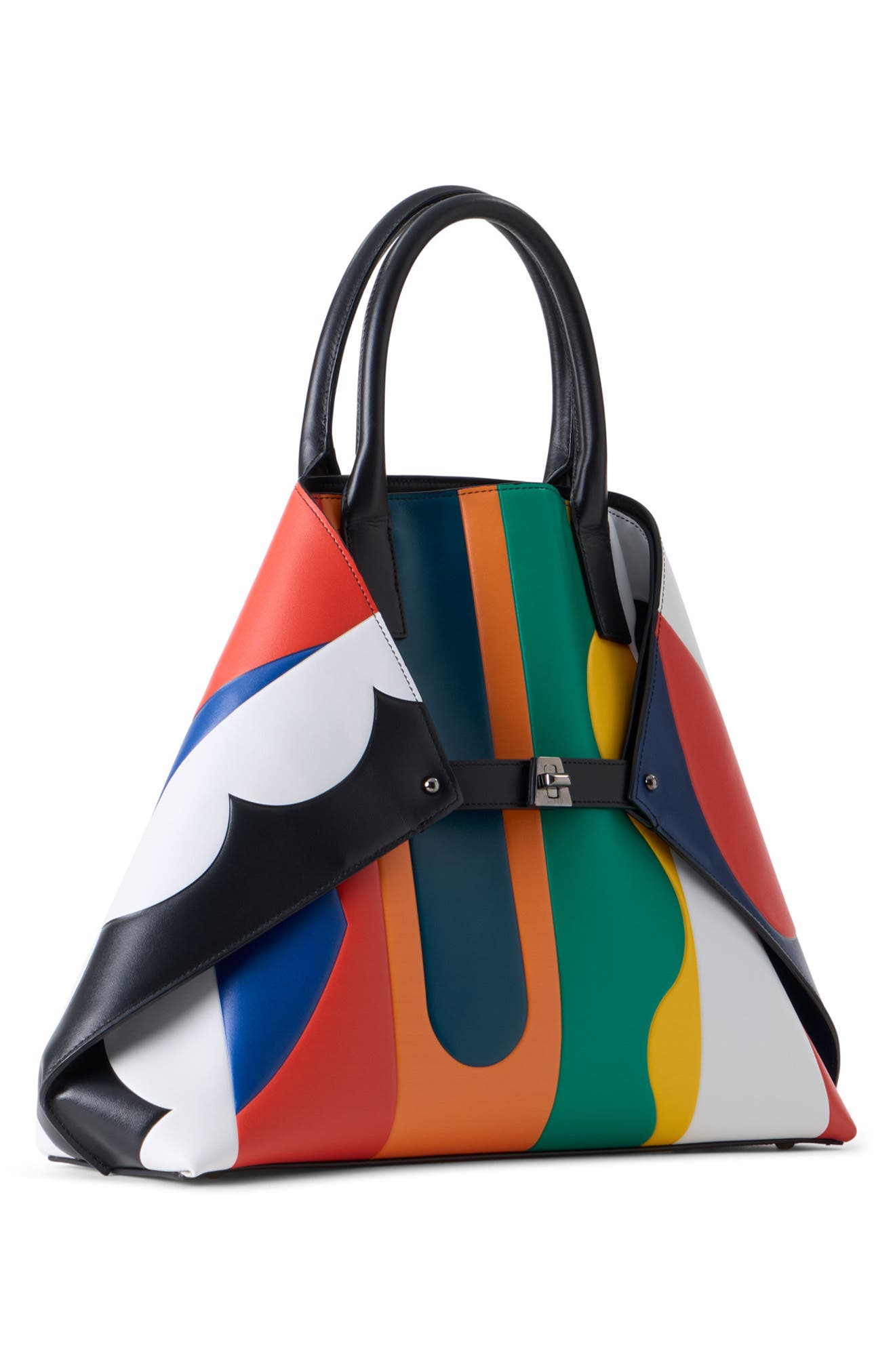 Akris Small AI Leather Convertible Tote, Alternate, color, Multicolor
