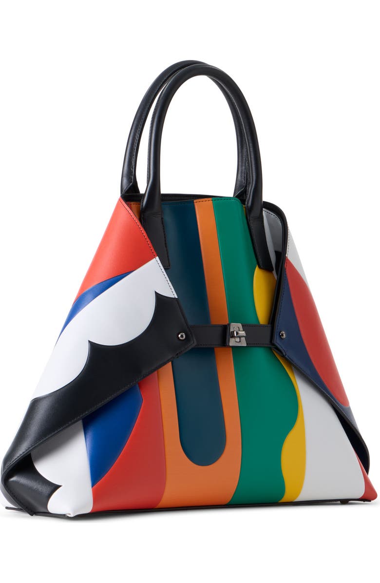 Akris Small AI Leather Convertible Tote, Alternate, color, Multicolor