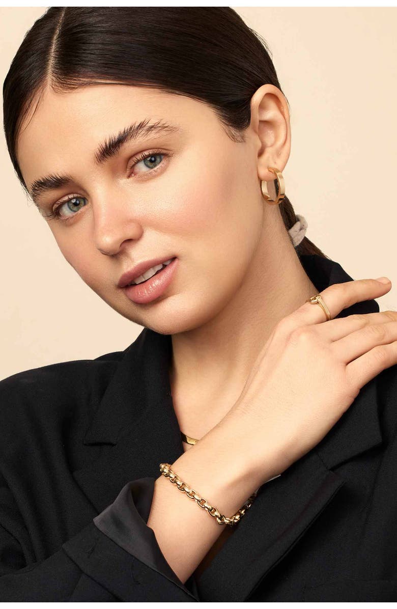 Oradina 14K Gold Forever Hoops, Alternate, color, Yellow Gold