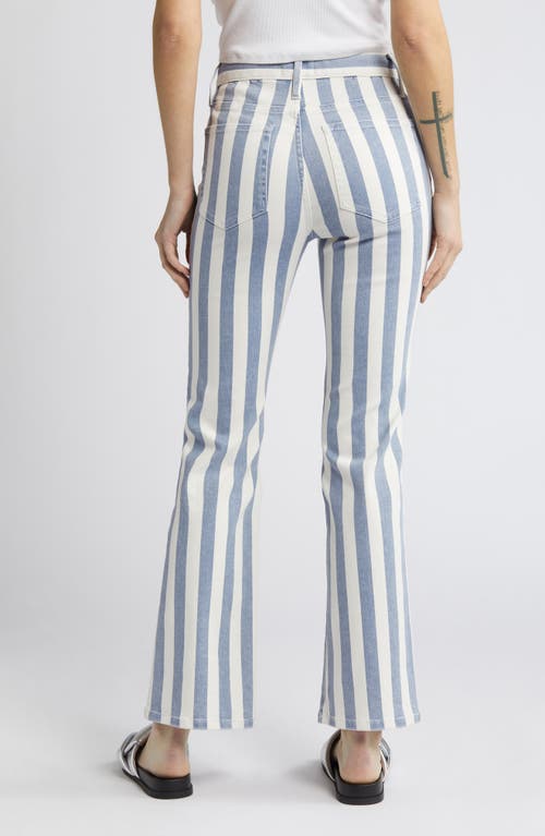 Frame Le Easy Mid Rise Flare Jeans In Clear Blue Stripe